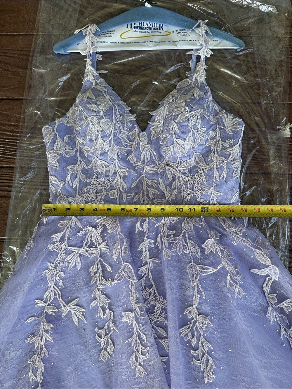 Lavender Embroidered Tulle Party Homecoming Formal Dress - Picture 3 of 10